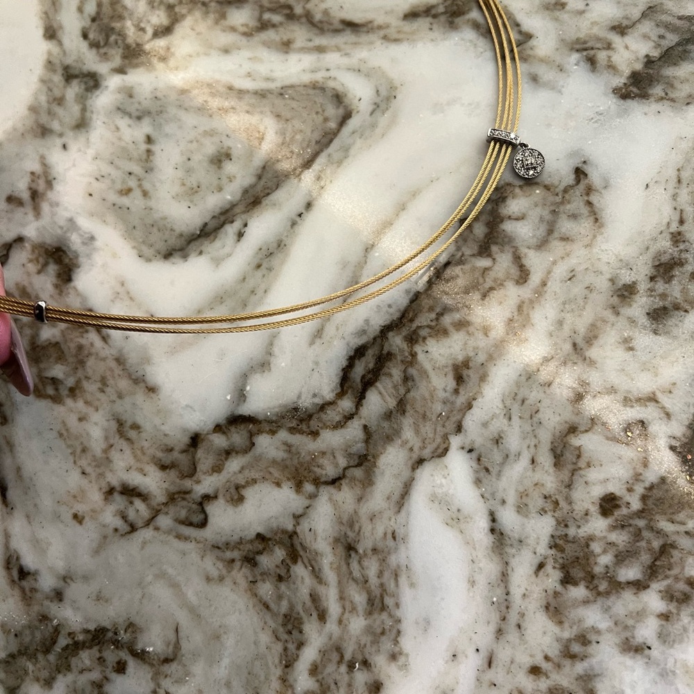 ALOR cable diamond choker necklace